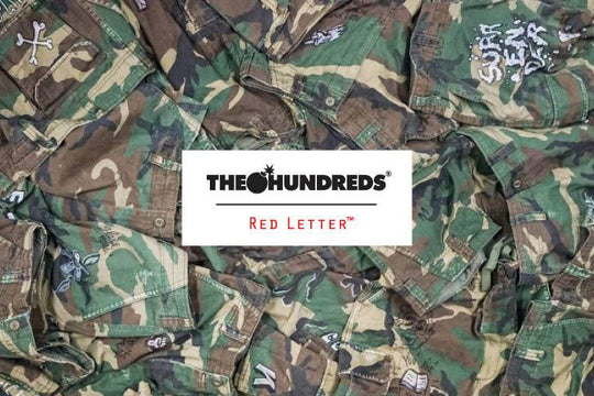 A Closer Look at the One-Of-A-Kind The Hundreds Red Letter Camo Shorts