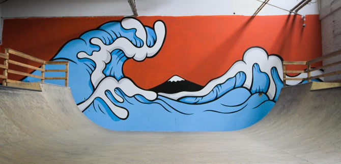 Video :: Behind Aaron Kai's Hokusai Wave-Inspired Mural at Homebase