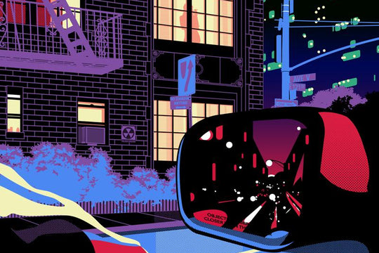 Fluorescent Nightlife :: Vizie's New Prints Explore a Noir City in Full Color