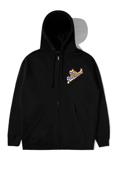 Flame Slant Zip Up Hoodie