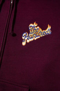 Flame Slant Zip Up Hoodie