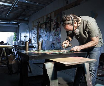THIS PAINTER'S WORK IS OBSESSED W/ DISTORTION, UNCERTAINTY, & PIZZA
