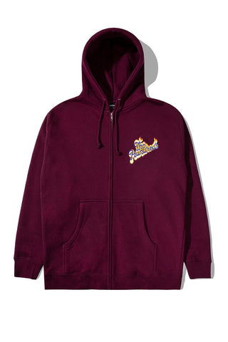 Flame Slant Zip Up Hoodie